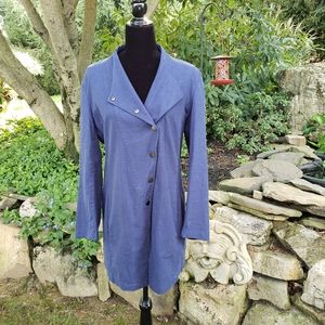 209 West Linen Jacket, Chambry Blue, Size 12